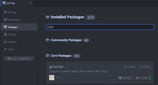 Sök och installera paket för att utöka editorns funktioner.