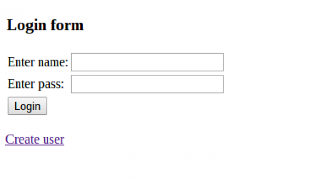 En enklare inloggningsruta som döljer en del databaskod.