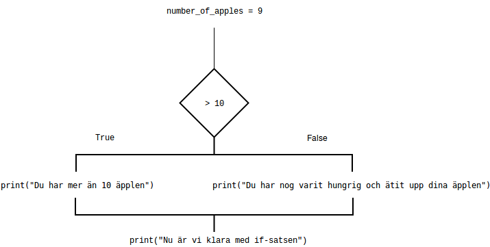 Flödesdiagram för en if-sats.