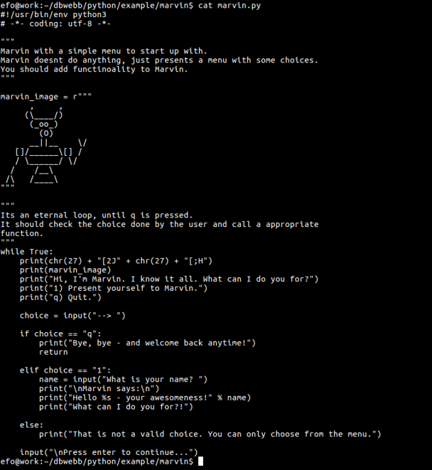 Marvin i Python.
