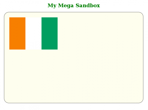 En flagga i HTML, CSS och JavaScript.