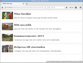 En listview med alternativ.
