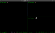 Tmux i en terminal.