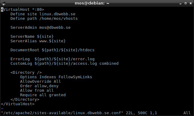 Låt oss skapa en webbplats som en Apache Name-based Virtual Host.