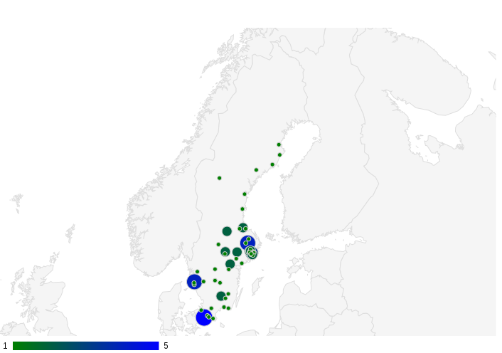 Skärmdump av kartan som fungerar lokalt hos Mikael...