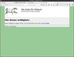 En om-sida på me-sidan.