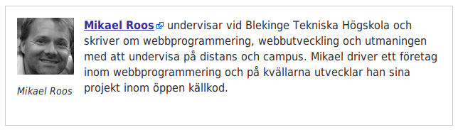 En byline för att presentera dig själv under varje artikel du skriver.