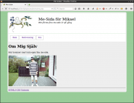En enkel webbplats, en me-sida.