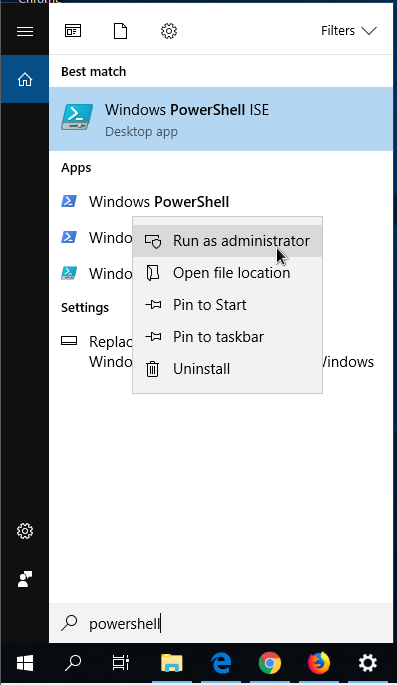 Starta PowerShell som administratör.