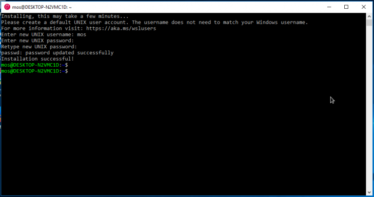 Nu är Debian för Windows installerat och klart.