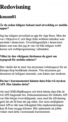 Redovisningstext med nollställd stil