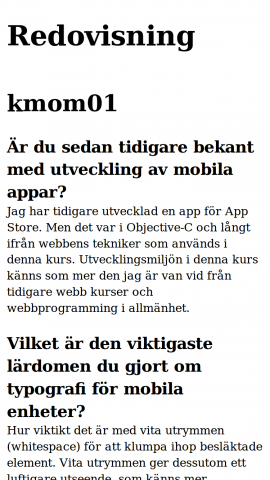 Redovisningstext med vitt urymme på sidorna
