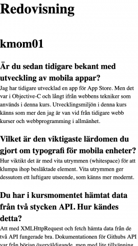 Redovisningstext med vitt urymme överallt